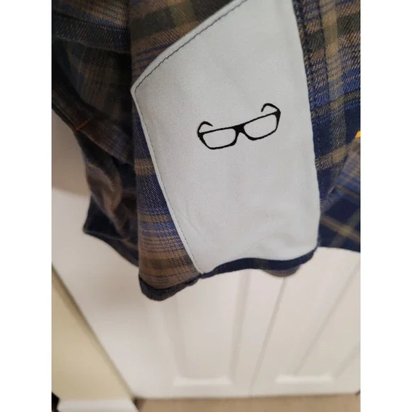 Ariat Rebar Warm Flannel Durastretch LS Work Jacket Navy Khaki Plaid Mens Sz M - Picture 3 of 5